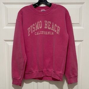 Gildan Pink Crew Neck Sweater Pismo Beach California
